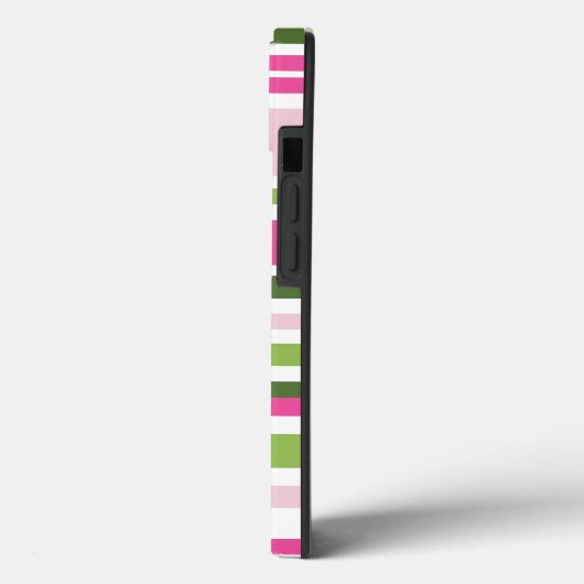 Pink and Green Stripe Tough Case-Mate iPhone Case (Rückseite / Links)