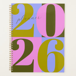 Pink and Greens Bold Year Color Block Planner Planer