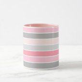 Pink and Grey Stripes Tasse (Zentrum)
