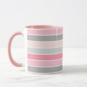 Pink and Grey Stripes Tasse (Links)