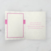 Pink and Ivory Damask Danke Karte (Innenseite)