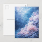 Pink and Lavender Coral Reef in Starry Blue Sea Postkarte (Vorne/Hinten)