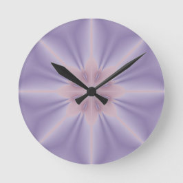 Pink and Lilac 3D Flower Runde Wanduhr