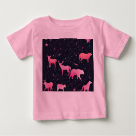 "Pink and Magenta Horoskop Animal Pattern Design" Baby T-shirt