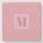 Pink and Mauve Initial Stone Coaster Steinuntersetzer (Vorderseite)