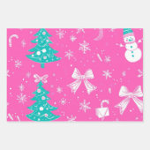 Pink and Mint Bright Christmas Geschenkpapier Set (Vorderseite 3)