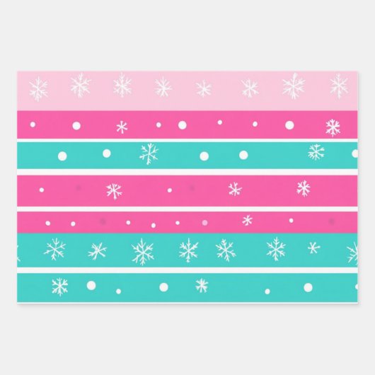Pink and Mint Bright Christmas Geschenkpapier Set (Vorderseite 2)