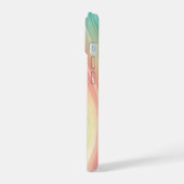 Pink and Mint Green Abstract Pattern Phone Case iPhone 15 Hülle (Linke Seite)