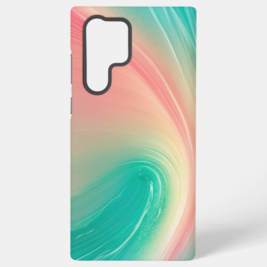 Pink and Mint Green Abstract Pattern Phone Case Samsung Galaxy Hülle (Rückseite)