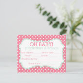 Pink and Mint Polka Dot Predictions & Advice Card Hinweiskarte (Stehend Vorderseite)
