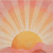 Pink and Orange Boho Sunrise Aufkleber (Vorderseite)