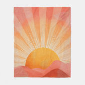 Pink and Orange Boho Sunrise Fleecedecke (Vorderseite)