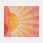Pink and Orange Boho Sunrise Fleecedecke (Vorderseite (Horizontal))