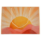 Pink and Orange Boho Sunrise Große Geschenktüte (Vorderseite)