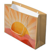 Pink and Orange Boho Sunrise Große Geschenktüte (Vorderseite Schrägansicht)