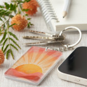 Pink and Orange Boho Sunrise Schlüsselanhänger (Vorderseite rechts)