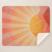 Pink and Orange Boho Sunrise Sherpadecke (Vorderseite (Horizontal))