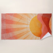 Pink and Orange Boho Sunrise Strandtuch (Vorderseite)