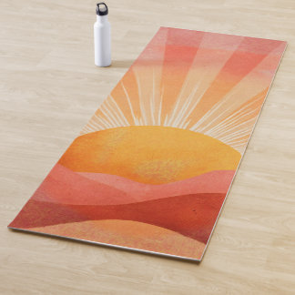 Pink and Orange Boho Sunrise Yogamatte