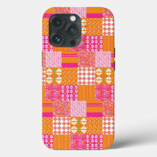 Pink and orange floral patchwork Phone cover