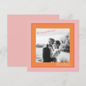 Pink and Orange Summer Wedding Save the Date Einladung (Vorne/Hinten)