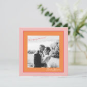 Pink and Orange Summer Wedding Save the Date Einladung (Stehend Vorderseite)