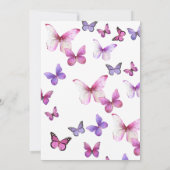 Pink and Purple A Little Butterfly Baby Shower Einladung (Rückseite)