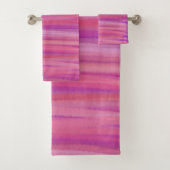 Pink and Purple Brushstrokes Badhandtuch Set (Insitu)
