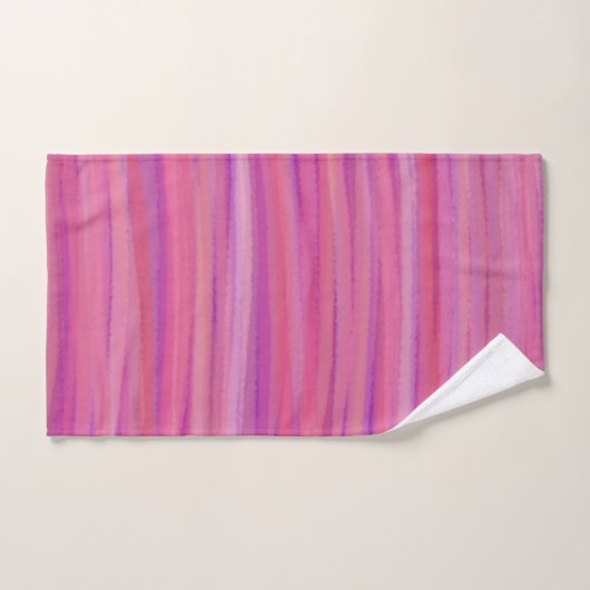 Pink and Purple Brushstrokes Badhandtuch Set (Handtuch)