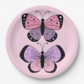 Pink and Purple Butterfly  Pappteller (Vorderseite)
