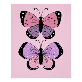 Pink and Purple Butterfly Poster
