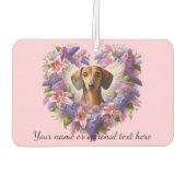 Pink and Purple Dachshund Floral Heart Autolufterfrischer (Rückseite)