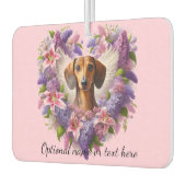 Pink and Purple Dachshund Floral Heart Autolufterfrischer (Links)