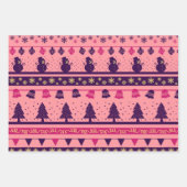 Pink and Purple Festive Holiday Cheer  Geschenkpapier Set (Vorderseite)