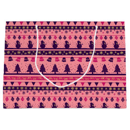 Pink and Purple Festive Holiday Cheer Große Geschenktüte