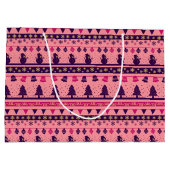 Pink and Purple Festive Holiday Cheer Große Geschenktüte (Rückseite)