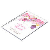 Pink and Purple Floral Bird Houses Bridal Shower Notizblock (Linke Seite)