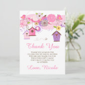 Pink and Purple Floral Bridal Shower Thank You Dankeskarte (Stehend Vorderseite)