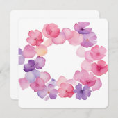 Pink and Purple Floral Wreath PNG Frame Einladung (Vorne/Hinten)