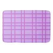 Pink and purple flower checkered pattern badematte (Vorderseite)