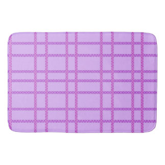 Pink and purple flower checkered pattern badematte