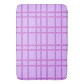 Pink and purple flower checkered pattern badematte (Vorderseite Vertikal)