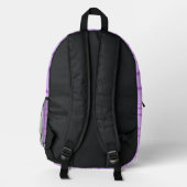 Pink and purple flower checkered pattern bedruckter rucksack (Rückseite)