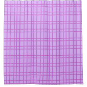 Pink and purple flower checkered pattern duschvorhang (Vorderseite)