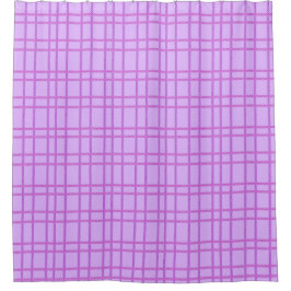Pink and purple flower checkered pattern duschvorhang