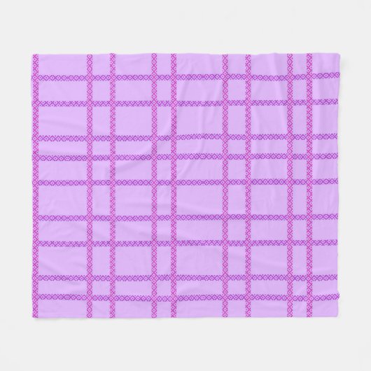 Pink and purple flower checkered pattern fleecedecke (Vorderseite (Horizontal))