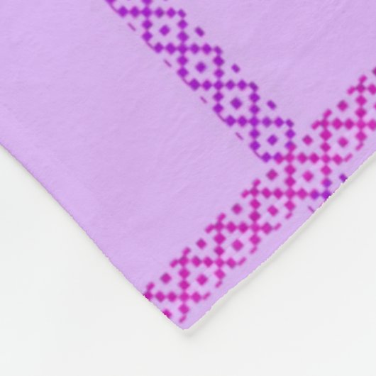 Pink and purple flower checkered pattern fleecedecke (Ecke)
