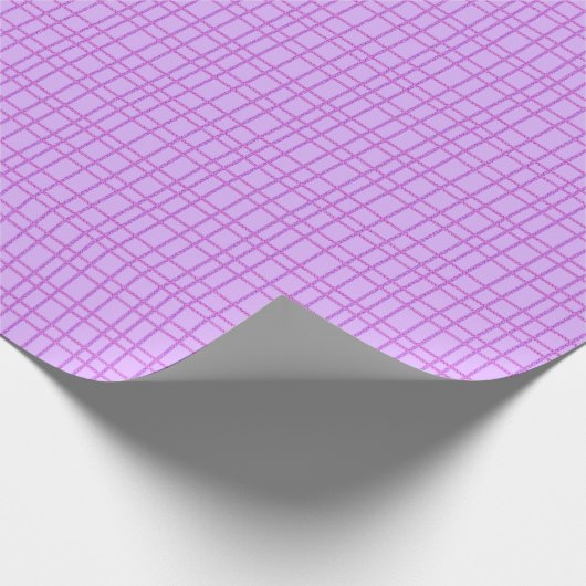 Pink and purple flower checkered pattern geschenkpapier (Ecke)
