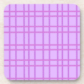 Pink and purple flower checkered pattern getränkeuntersetzer (Vorderseite)