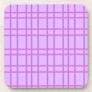 Pink and purple flower checkered pattern getränkeuntersetzer